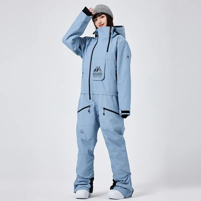 MUTUSNOW连体滑雪服女双板加厚防风防水单板男款雪服新潮宽松套装