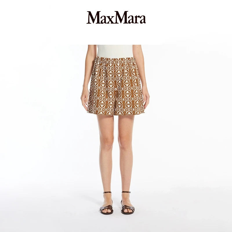 MaxMara 2025早春新品女装棉府绸印花短裤1141035206