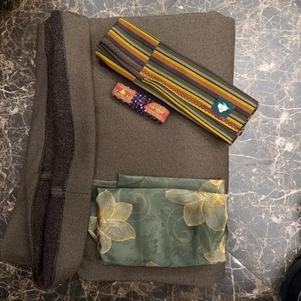 三件套装藏蓝条纹编织博拉裙围裙复古休闲西藏服百搭套装