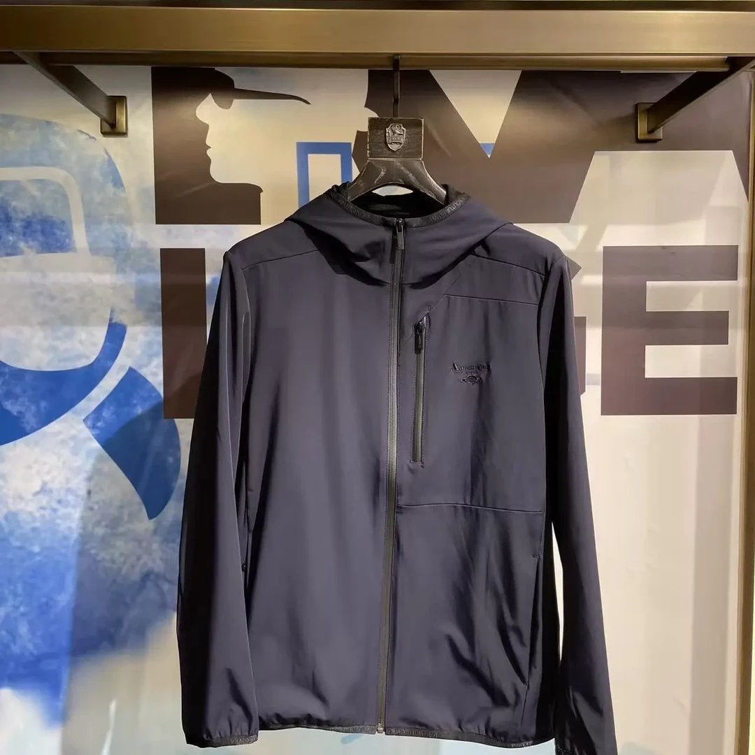 秋季新款超薄软壳连帽上衣耐磨防泼水透气运动外套