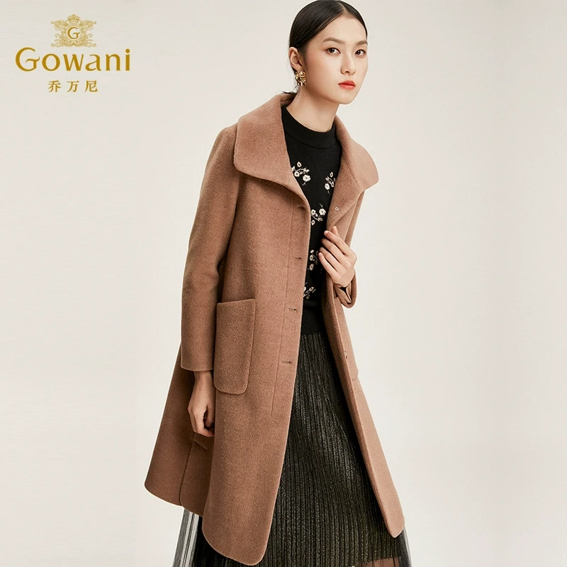 【100%绵羊毛】乔万尼大衣商场秋冬收腰呢子大衣女中长款EN4A841801