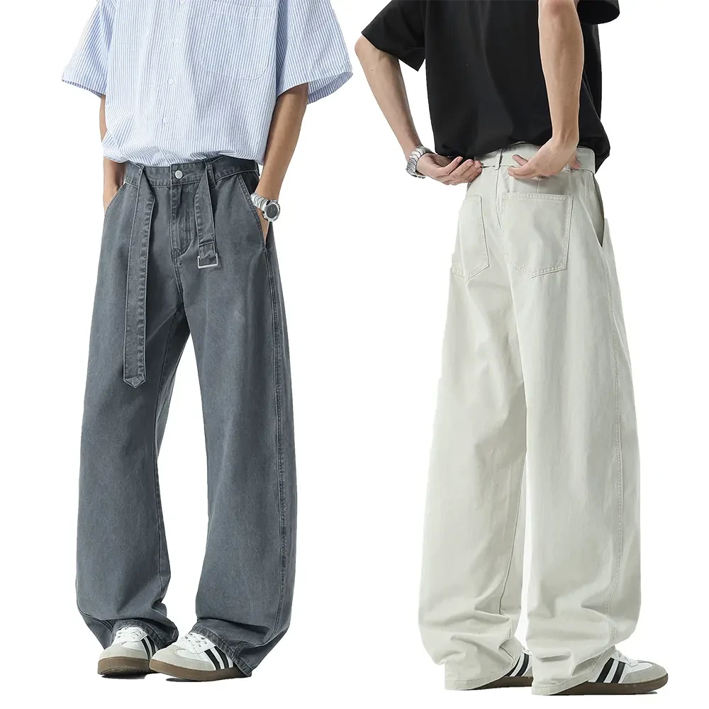 2025春秋美式复古直筒休闲裤男美拉德hiphop弯刀休闲裤潮cleanfit