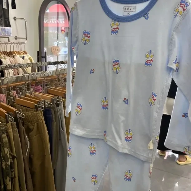 男童家居宝宝短袖睡衣透气睡衣印花短袖长袖家居服套装