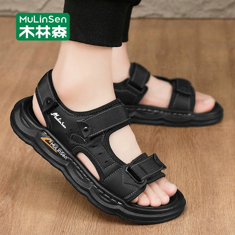木林森凉鞋男2025新款夏季外穿休闲运动凉拖鞋防滑耐磨男士沙滩鞋