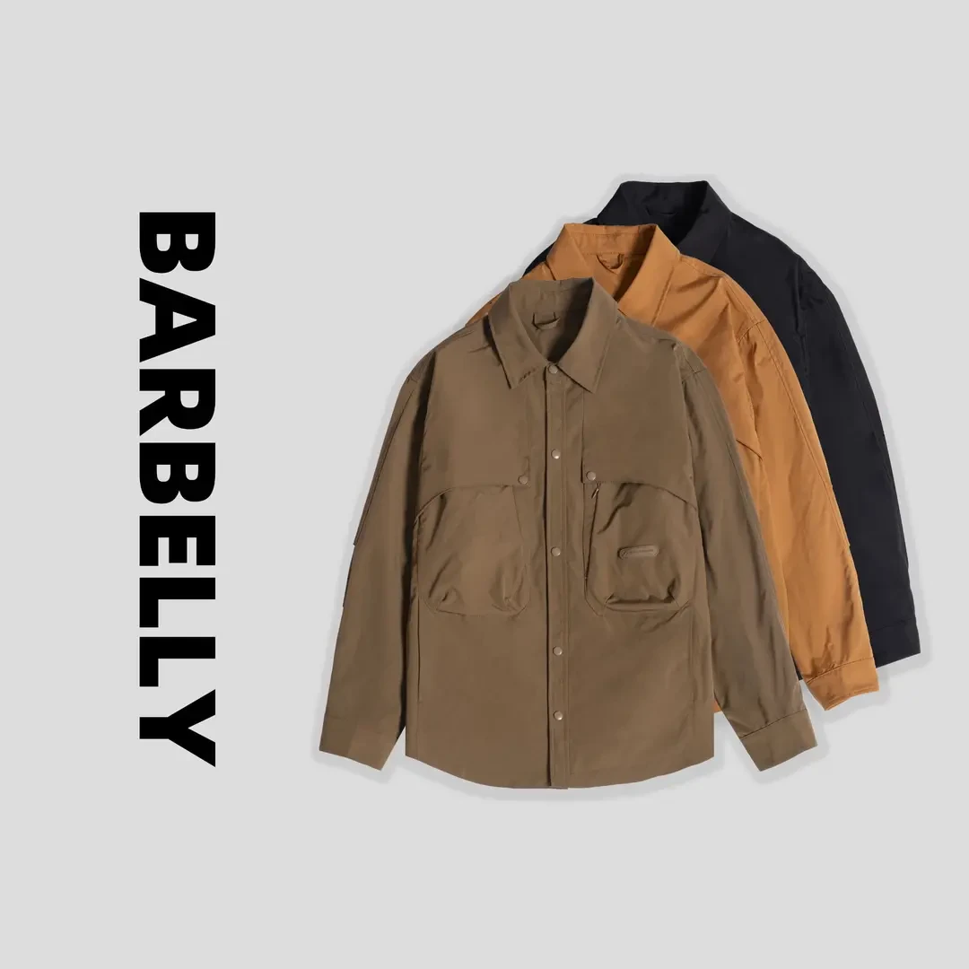 【娜先生】春装新款机能工装衬衫外套时尚百搭纯色翻领夹克外套