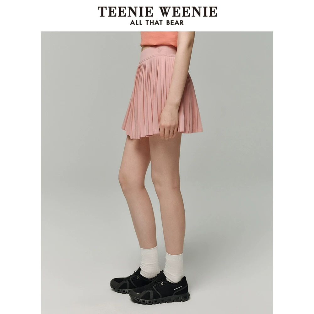 TeenieWeenie小熊25春夏新款运动休闲简约百褶半身裙TTWH256312N