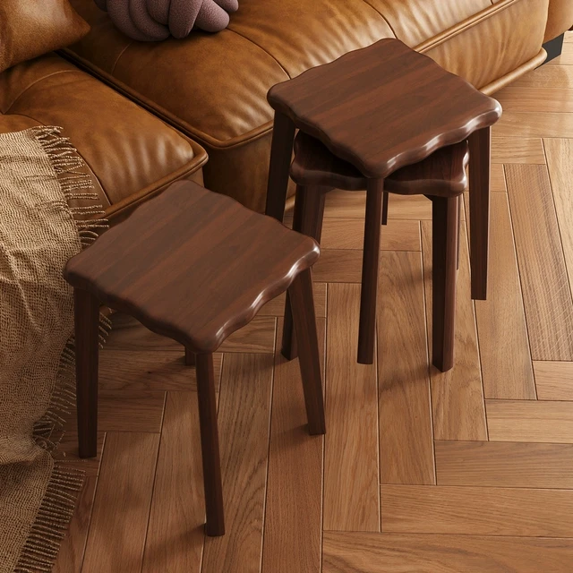 实木凳子家用可叠放客人备用餐桌凳结实耐用矮凳客厅新中式方板凳