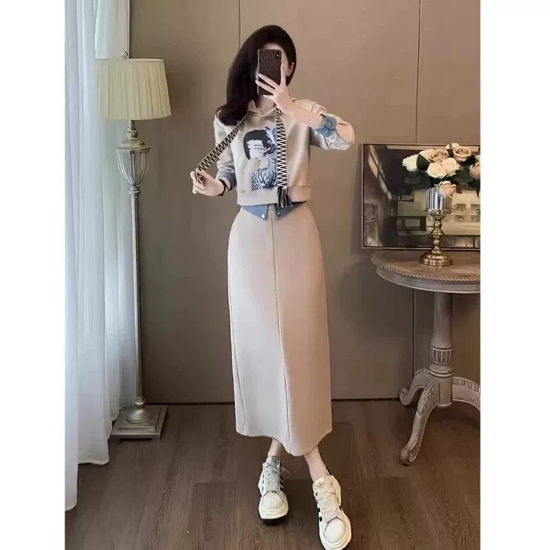 2024新款欧洲站秋冬季洋气时髦裙子绝美休闲运动半身裙时尚套装女