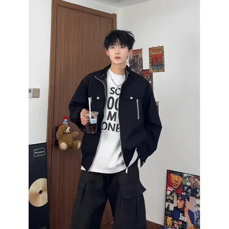 蛇年限定座山蟒工装夹克男款春秋cleanfit黑色潮牌痞帅高级感外套