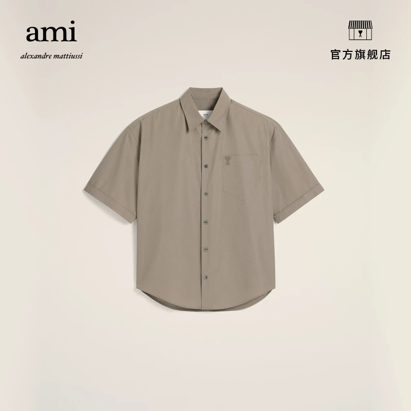 【春夏折扣】AMIPARIS男士短袖衬衫刺绣爱心休闲上衣HSH240.CO0076