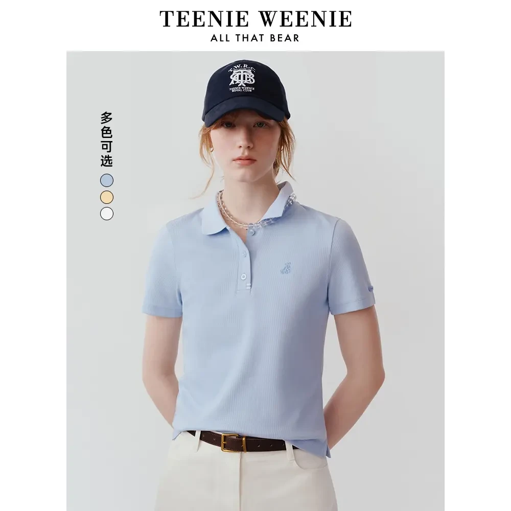 TeenieWeenie小熊POLO衫夏季新款polo短袖假两件T多巴胺服装女