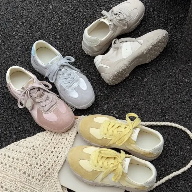 漫斯贝尔厚底德训休闲鞋女2025春季新款运动鞋百搭女款鞋子爆款潮