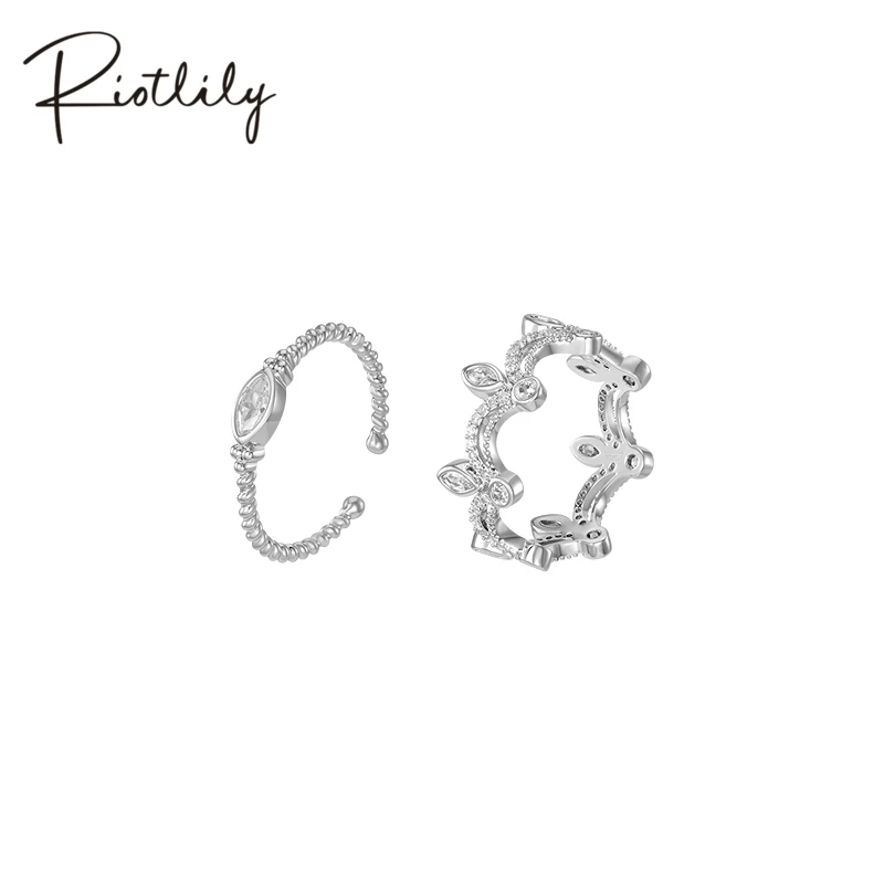 RiotLILY/艾特里里 铁合金大理石戒指 蕾丝入梦系列马眼形组合戒