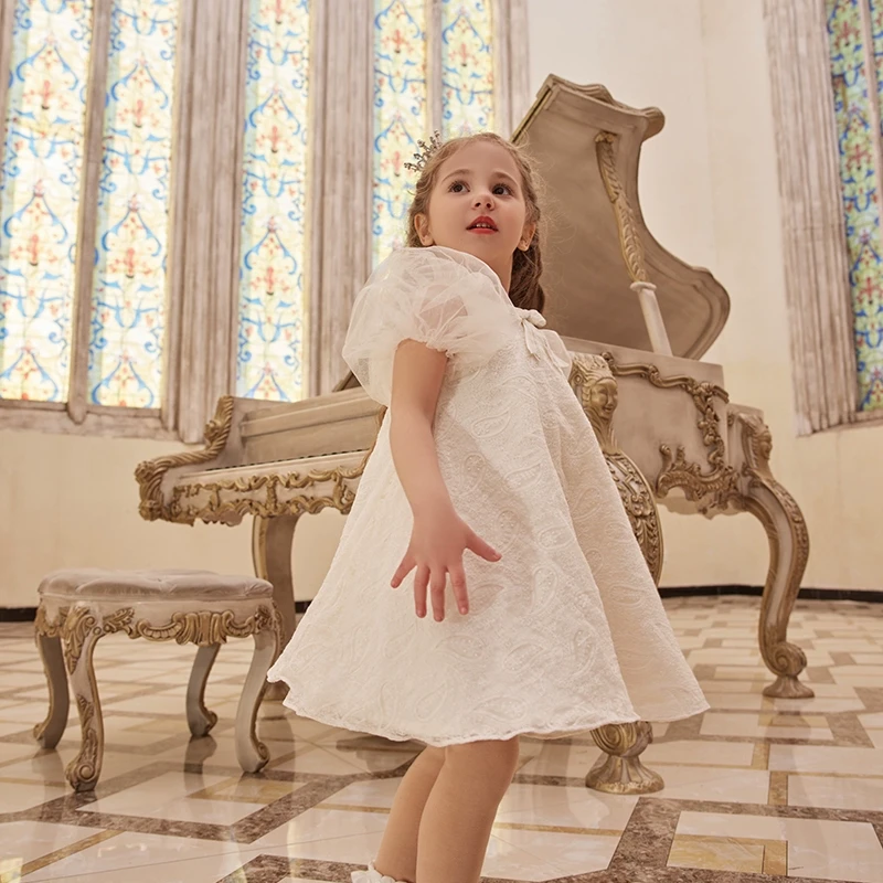 【朗姿集团】ETTOI爱多娃童装公主裙夏网纱泡泡袖儿童洋气礼服宝