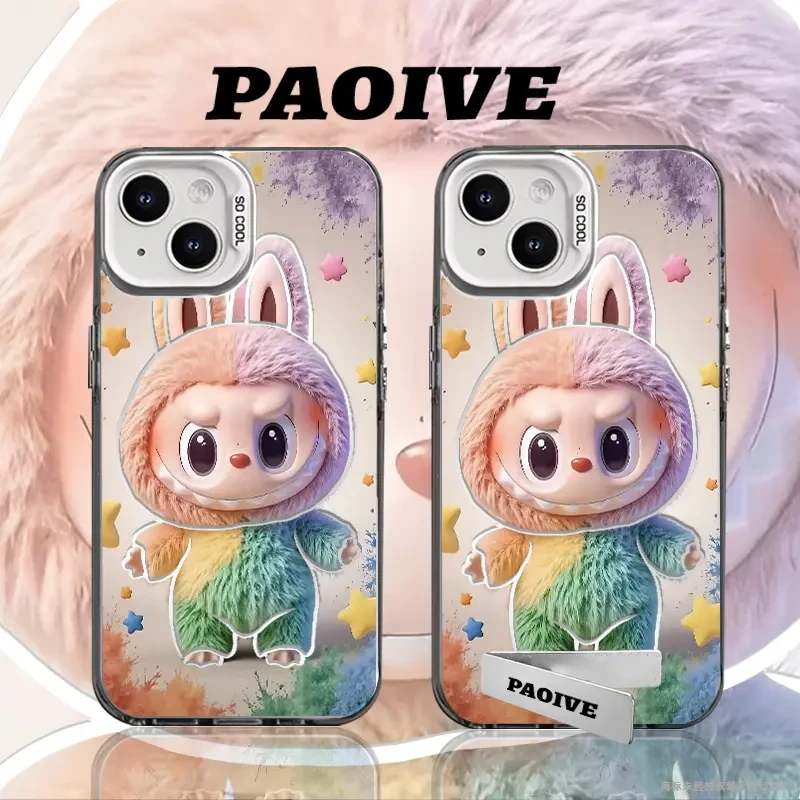 拉布布创意适用苹果华为vivoiPhone小米三星防摔彩银手机壳