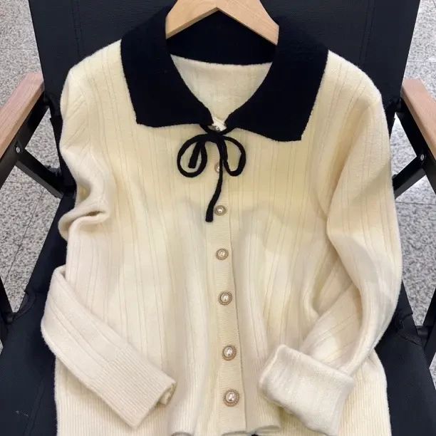 秋冬新款设计感小香风娃娃领百搭韩国绒上衣