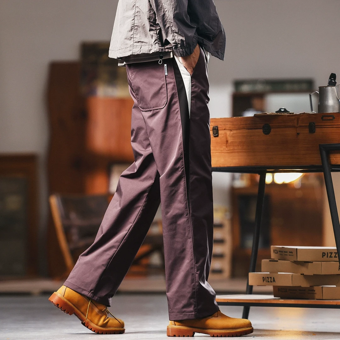 格蓝鹿高端山系户外复古休闲裤男士宽松直筒夏季薄款阔腿工装裤子