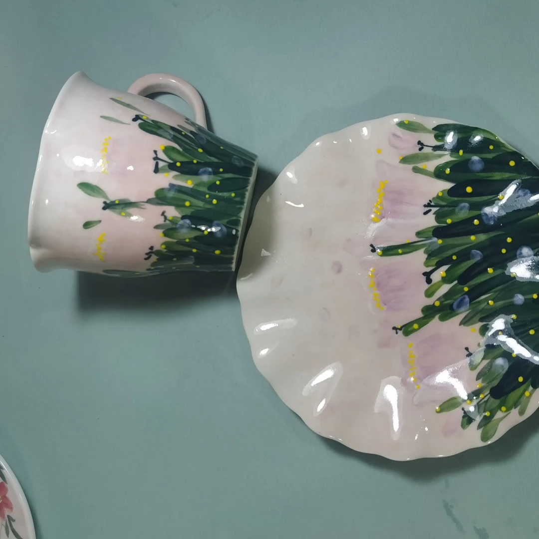 釉下彩陶瓷咖啡杯