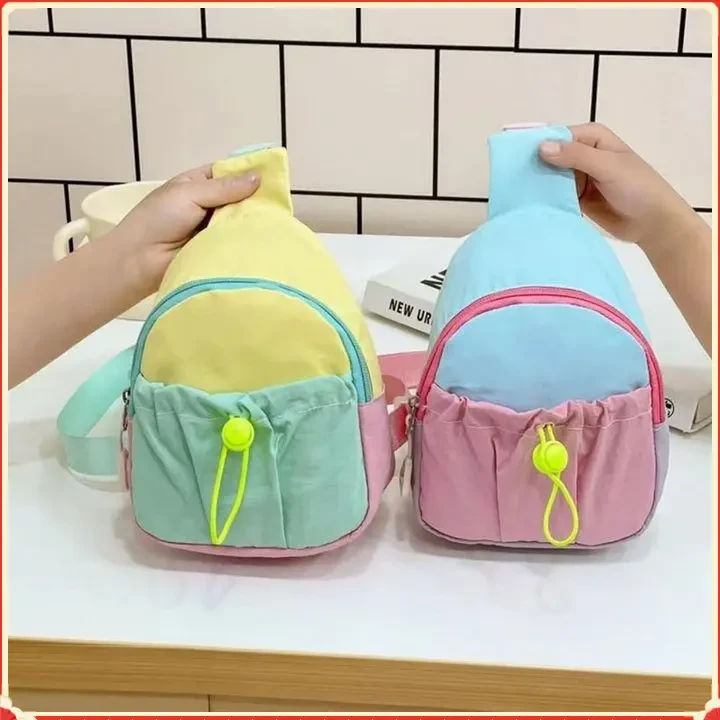 2025款多巴胺撞色甜美拼接斜跨背包多巴胺撞色秋冬女童卡通双肩包
