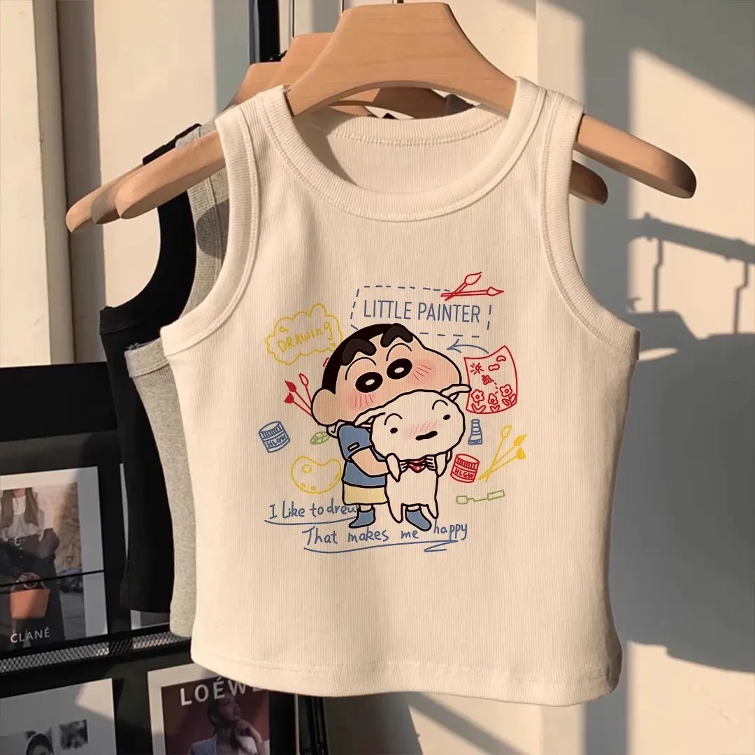 多巴胺女童夏季新款背心儿童2025洋气卡通小童T恤2025无袖上衣