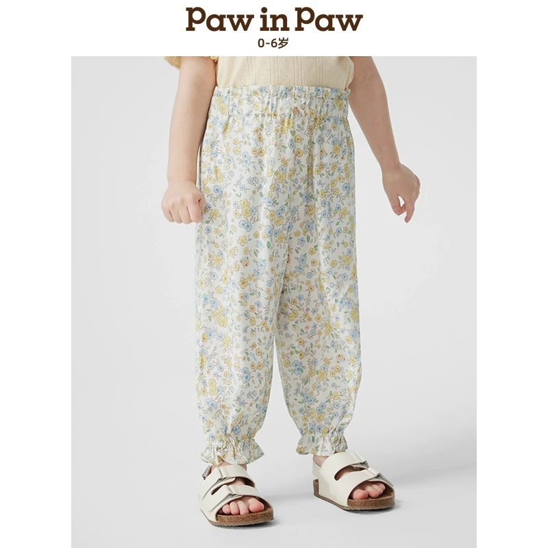 【达人专属】PawinPaw小熊25年春季满印休闲宽松花苞长裤PCTAF2381E