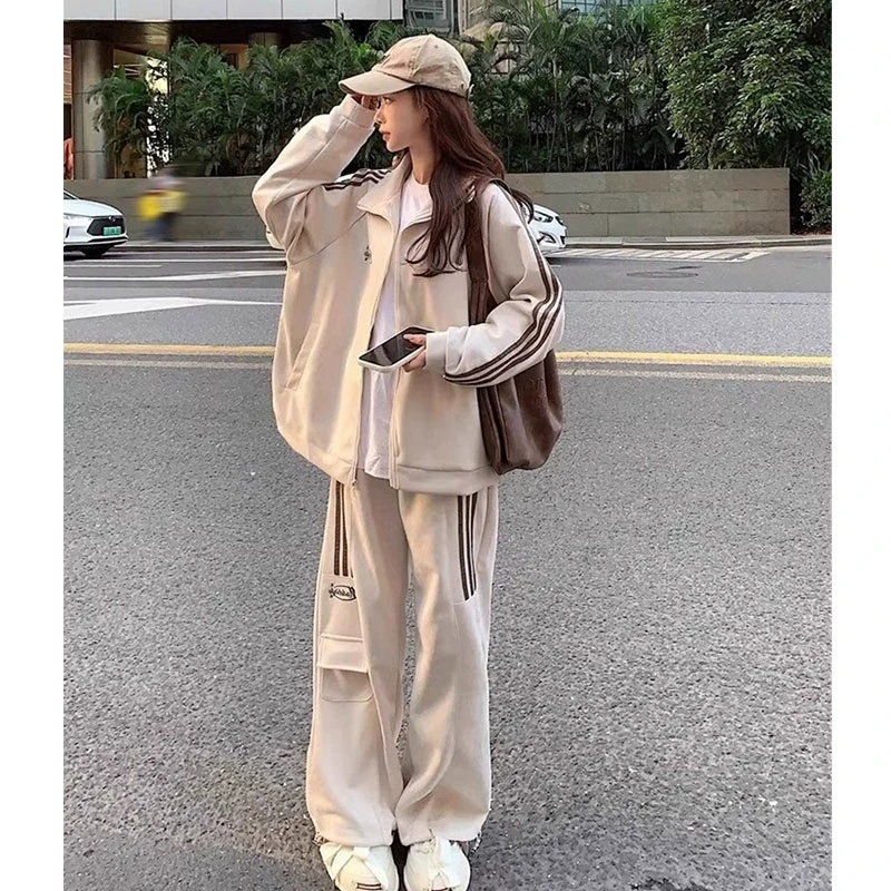 美式运动套装女春秋学生韩版宽松显瘦时尚炸街卫衣休闲两件套跑步