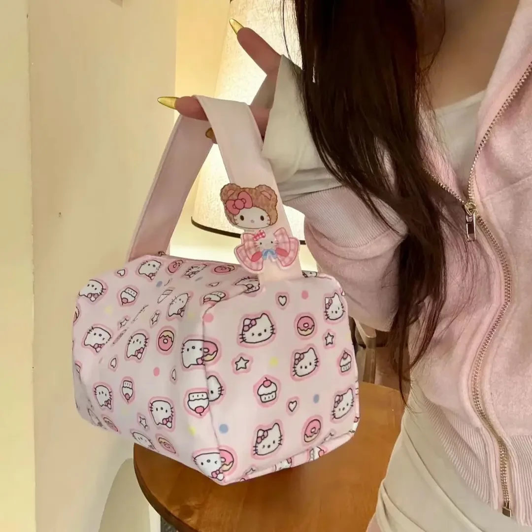 粉色kitty化妆包大容量立体可爱便携外出收纳包kt猫洗漱手提包g