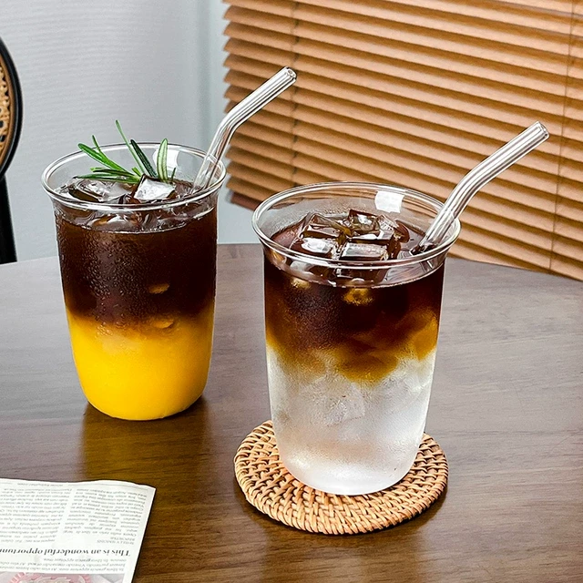 臻皿咖啡店耐高温透明玻璃简约水杯冰拿铁咖啡杯饮品杯冷饮杯