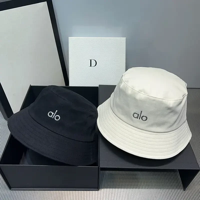 美式alo字母渔夫帽夏季防晒新款百搭男女遮阳帽紫外线盆帽太阳帽
