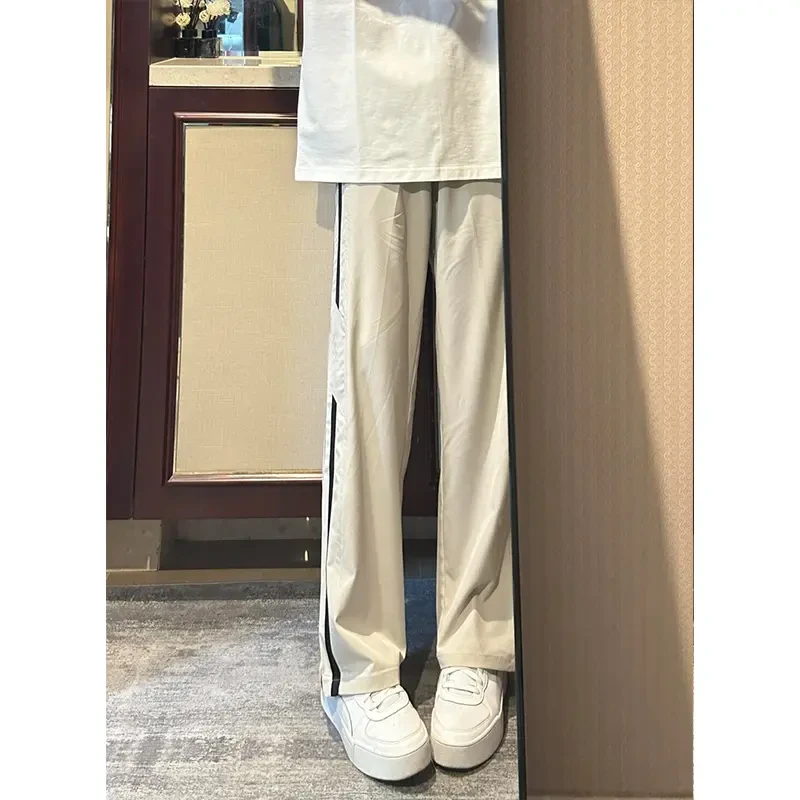 条纹显瘦速干裤子男夏季薄款美式三防水冲锋裤cleanfit休闲直筒裤