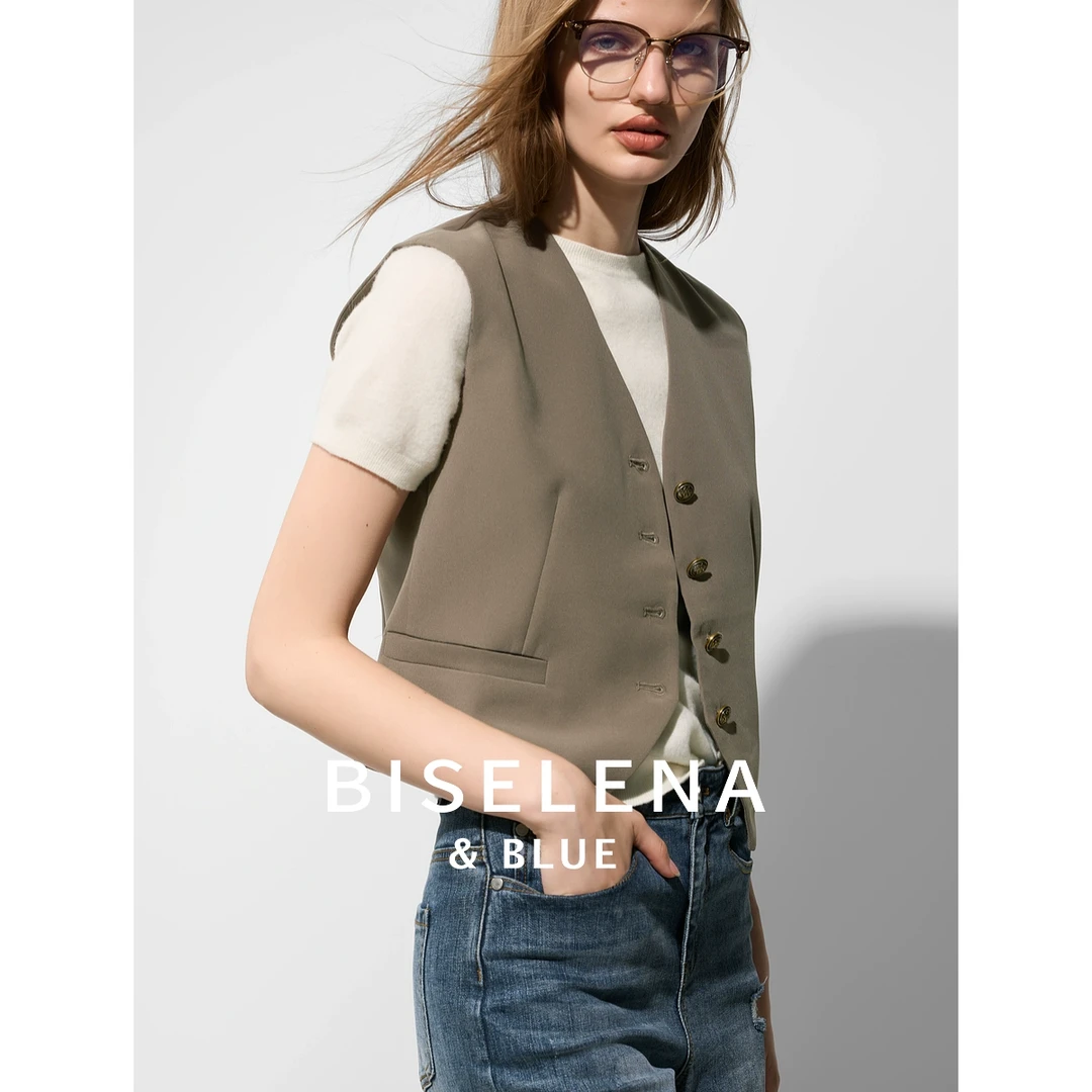 贝茜妮"智性格雷"复古摩登薄款西装马甲女新款老钱风上衣