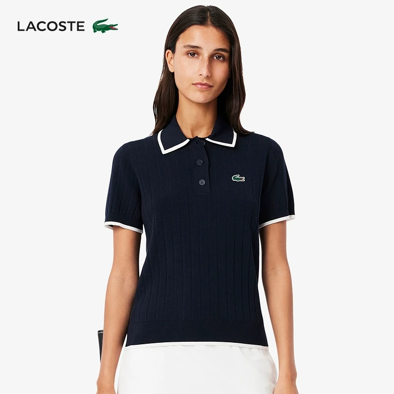 LACOSTE法国鳄鱼女装25春季新款时尚舒适短袖POLO针织衫|AF9430