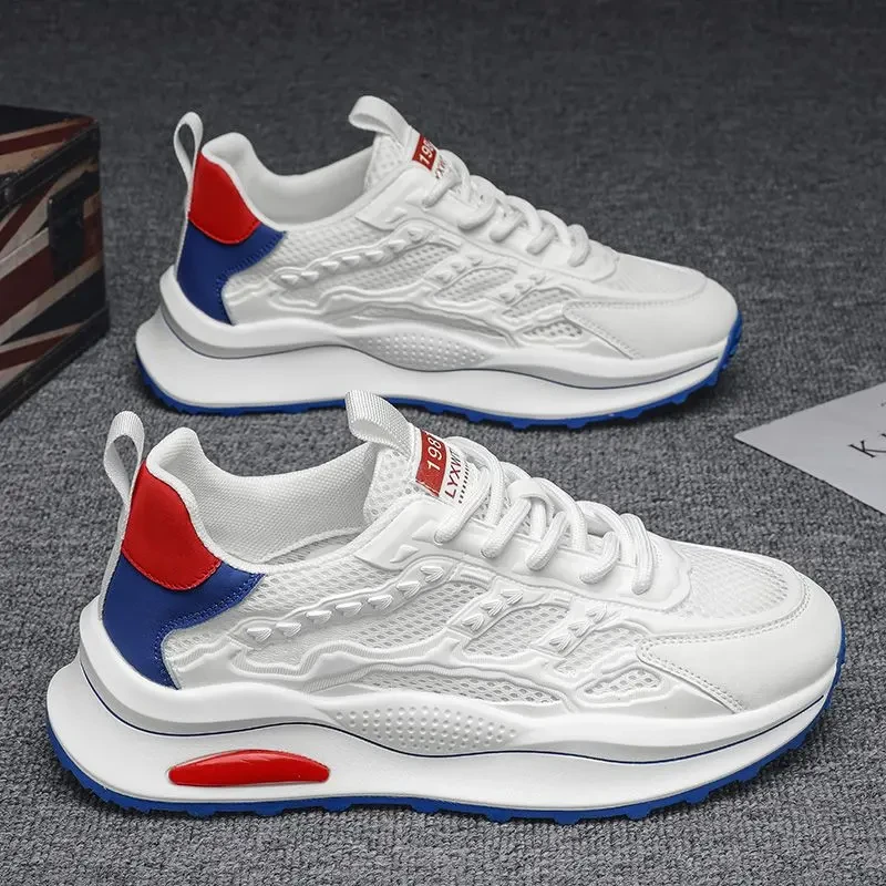 2025新款夏季透气飞织网面鞋男士百搭跑步运动鞋软底休闲开车男鞋