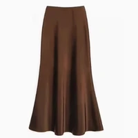 包垂高级半身显醋酸a裙大感气质感臀字瘦码缎面夏长裙鱼尾紫色女