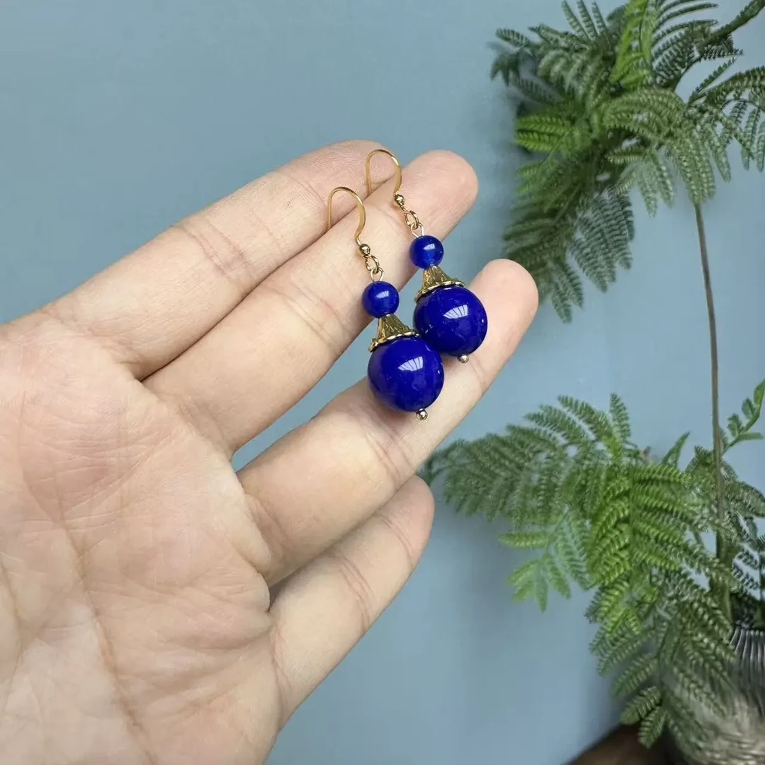 高货14k圆珠耳钩