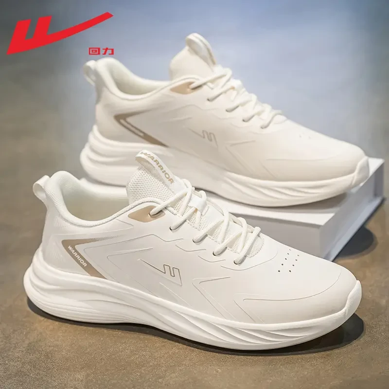 回力男鞋跑步鞋2025新款轻便减震跑步鞋皮面防水休闲鞋运动鞋透气