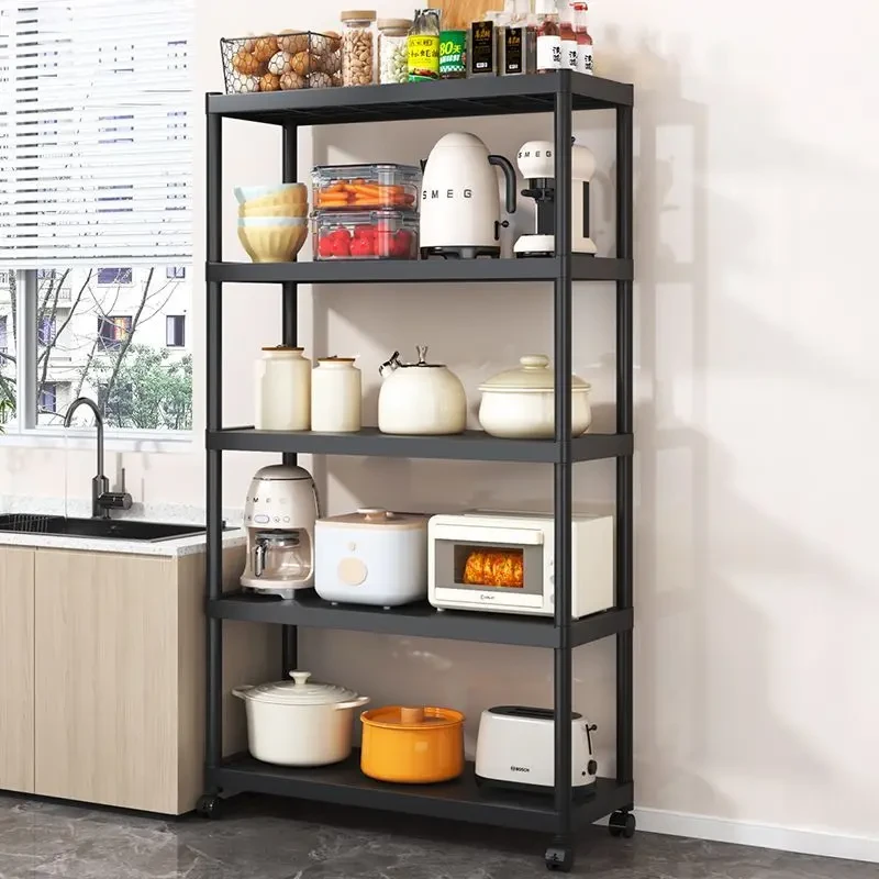 厨房置物架落地式家用多层微波炉货架锅架杂物收纳柜多功能储物架