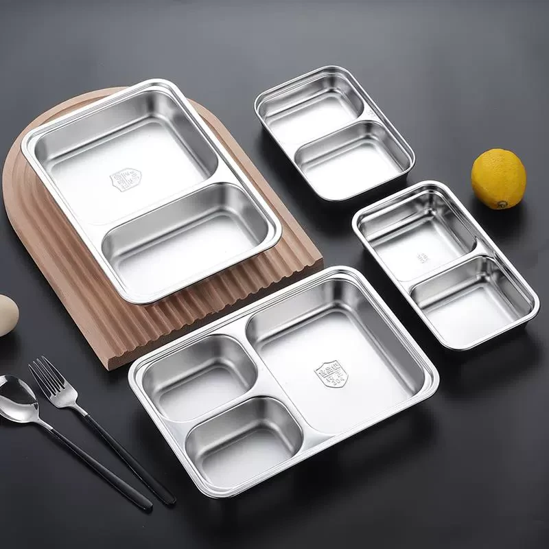 特大号饭盒加深分格餐盘大容量上班族学生食堂新款不锈钢成人大号