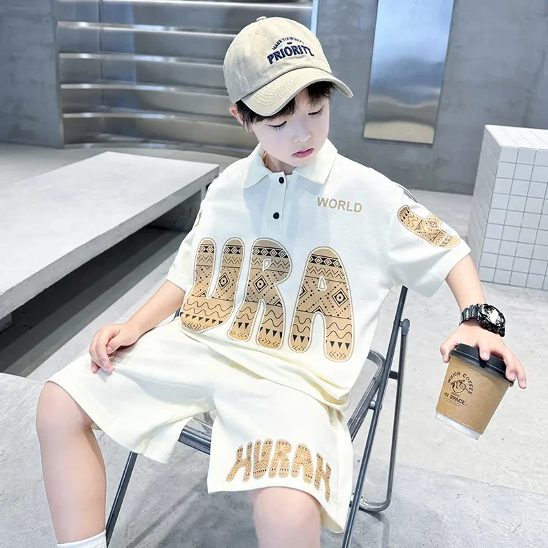 儿童装男童夏装套装2025新款中大童夏季短袖男孩运动夏款薄款衣服