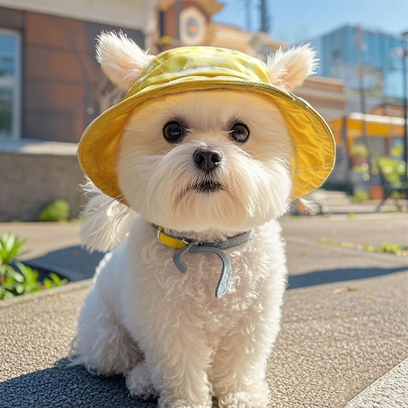 狗狗帽子宠物春夏季透气猫咪帽子遮阳帽露耳朵渔夫帽渐变可爱帽子