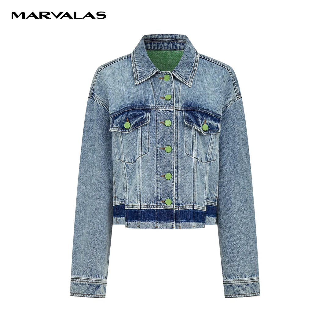 【小余专属】曼德诗短外套2024春装新款复古长袖上衣M420309019