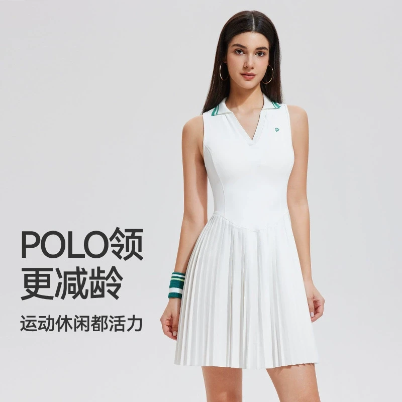 【上新】科里芙半身裙夏季修身时尚V领百搭运动休闲无袖连衣裙女生