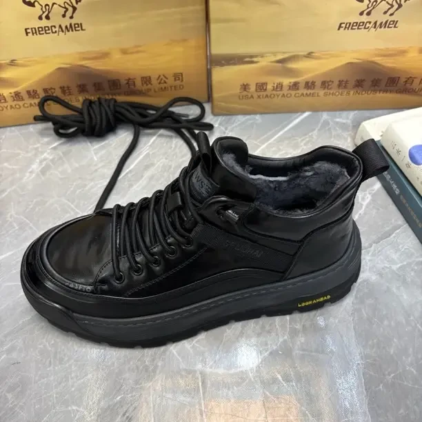 运动风商务风运动休闲鞋冬季高帮棉鞋平跟低跟休闲风