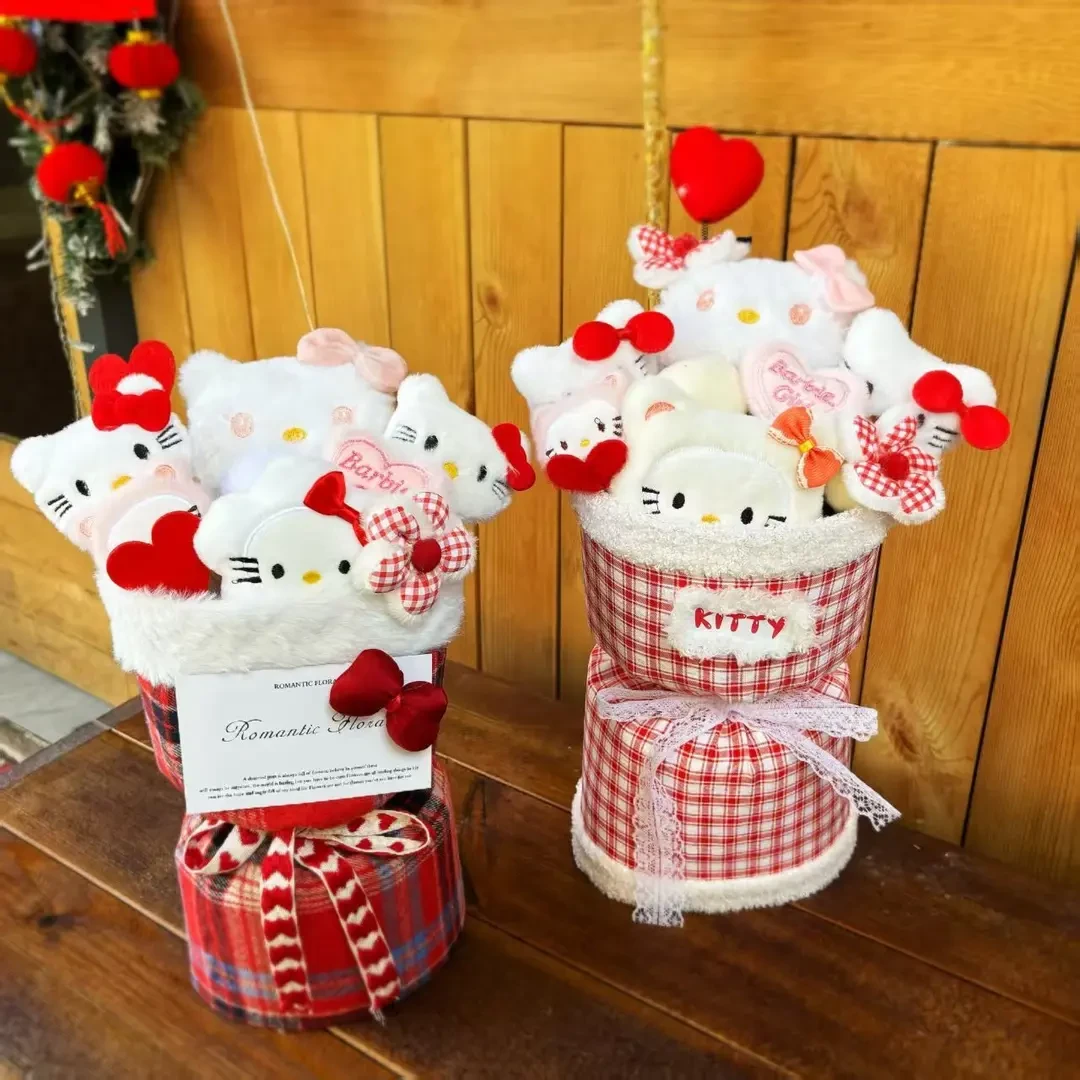 HelloKitty猫玩偶卡通毛绒公仔花束可爱少女心生日礼物送女友E530