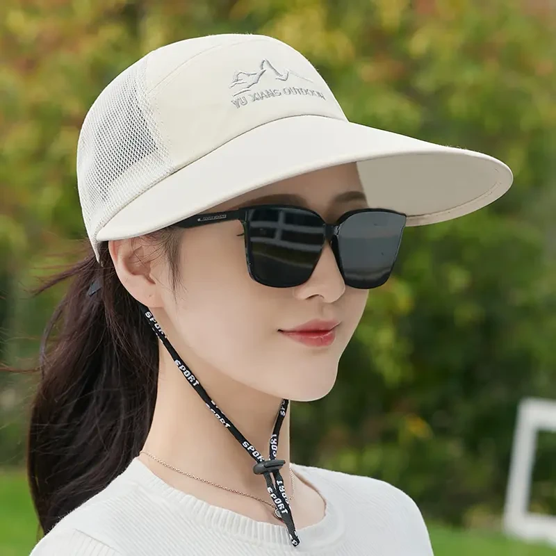 遮阳太阳帽帽子女士2025新款防紫外线时尚大沿防风绳骑车男女同款