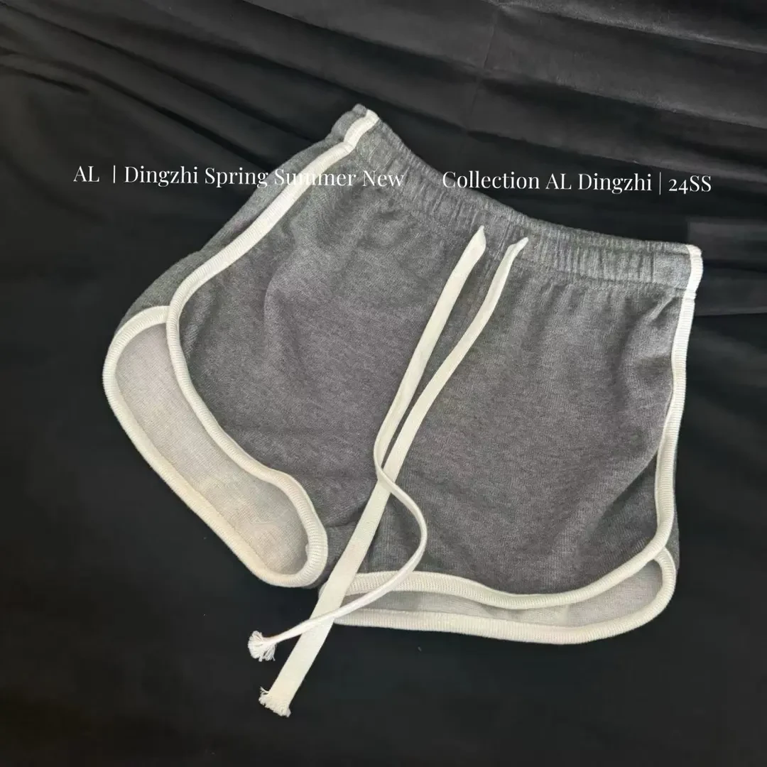 ins超火灰色运动短裤女款夏季显瘦百搭时尚休闲裤居家松紧带热裤