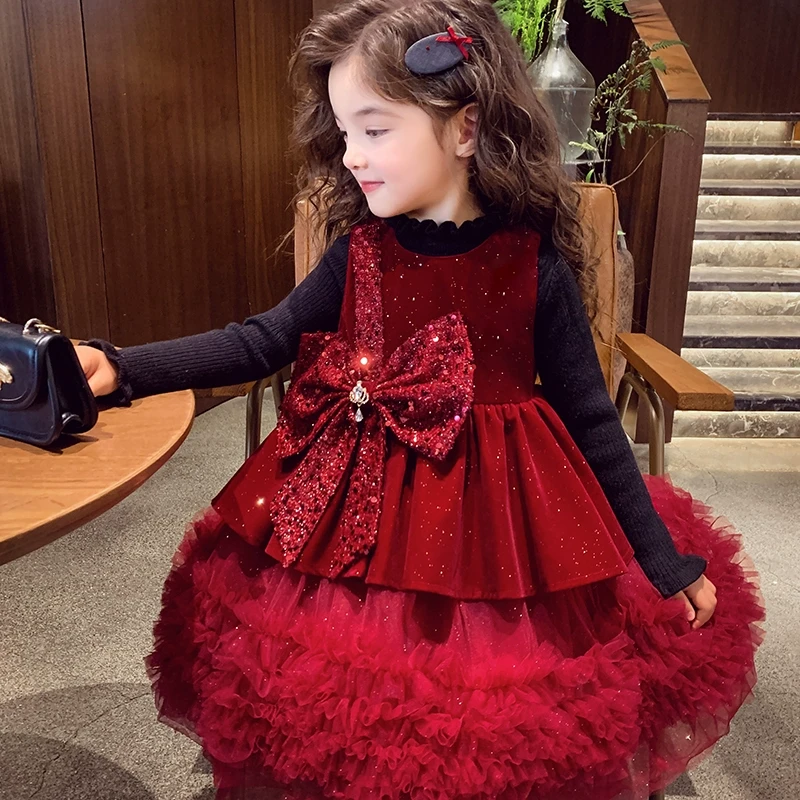 米米哈罗【喜颂年华】女童套装冬装毛衣公主裙连衣裙 C240402