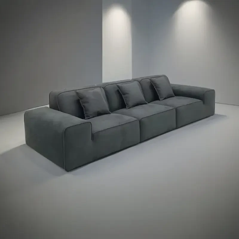 大黑牛客厅沙发轻奢现代极简摩图玛莎凯撒磨砂布家用别墅布艺沙发