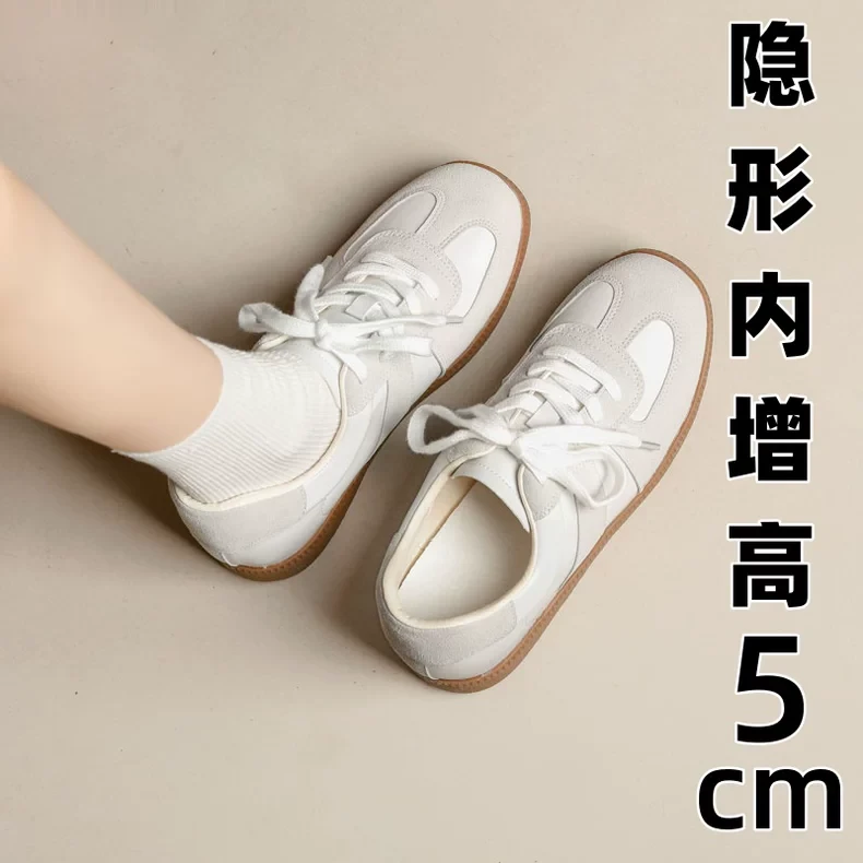 5cm小个子内增高复古德训女真皮阿甘厚底夏天穿裙子专用鞋子