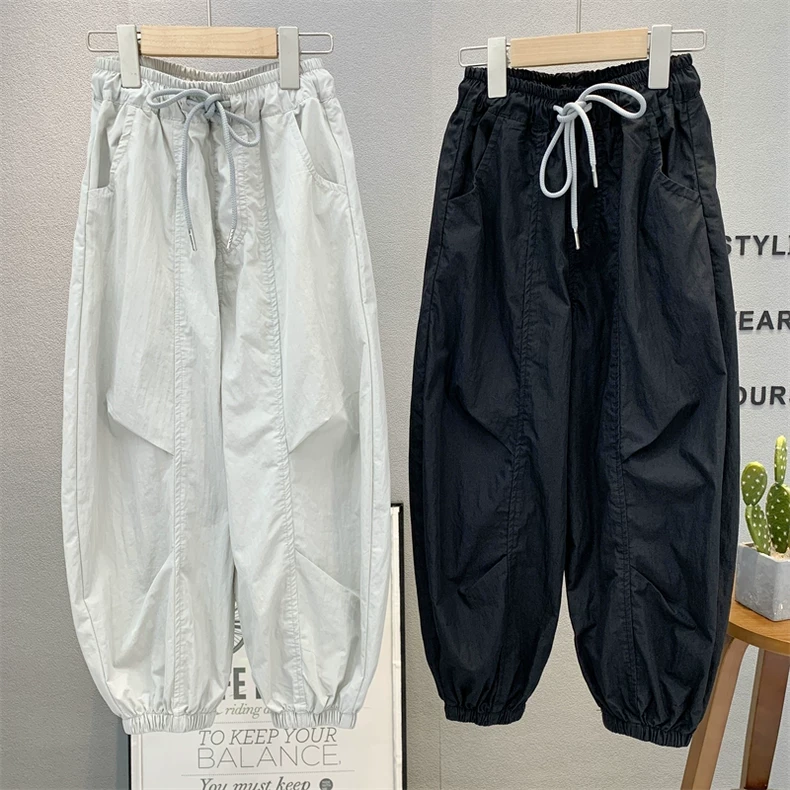 儿童韩版夏季薄款防蚊裤2025纯棉百搭休闲裤男童宽松裤子潮